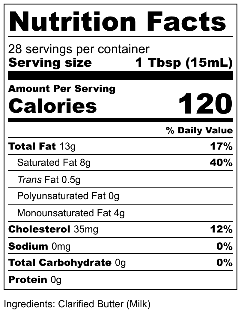 Grass-Fed Clarified Butter (Ghee)