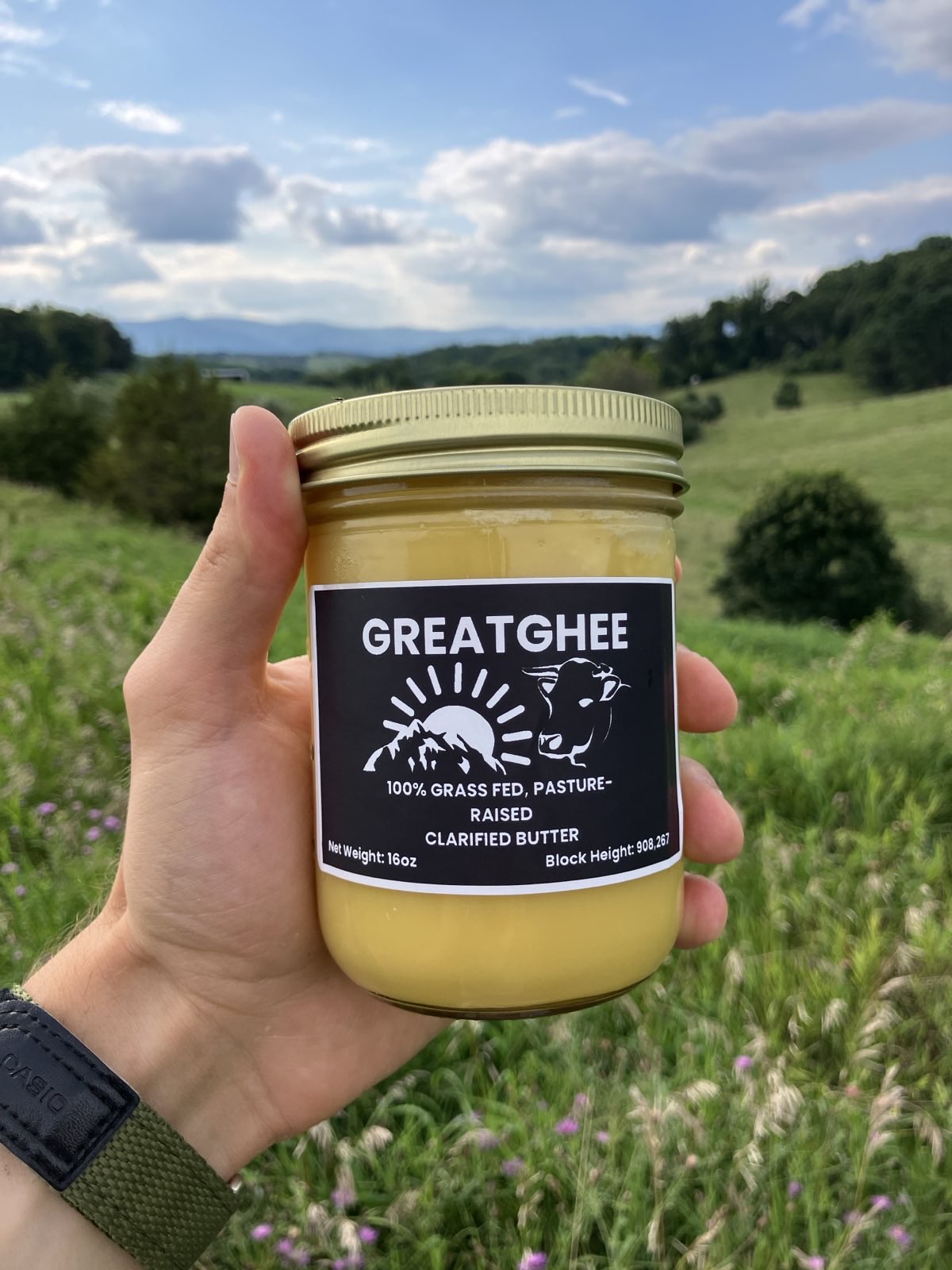 16 oz jar of GreatGhee grass-fed Jersey cow ghee